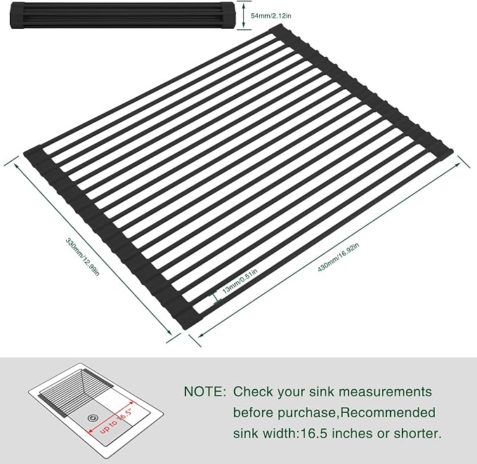 HANZENMA Roll Up Dish Drying Rack Over The Sink Kitchen Roll Up Sink Drying - Image 2