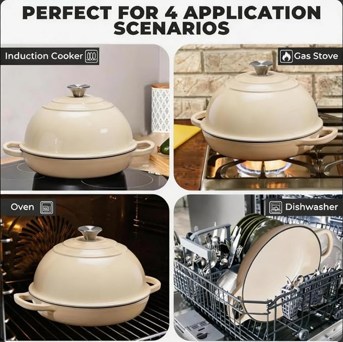 Cast Iron Bread Oven for Sourdough, 6Qt Bread Baking Pan - Image 5