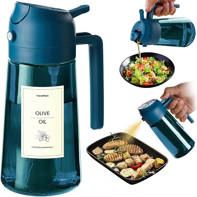 TrendPlain 16oz/470ml Blue Glass Olive Oil Sprayer by TrendPlain