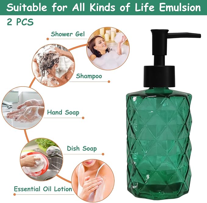 Green Bathroom Soap Dispenser Set - Image 4