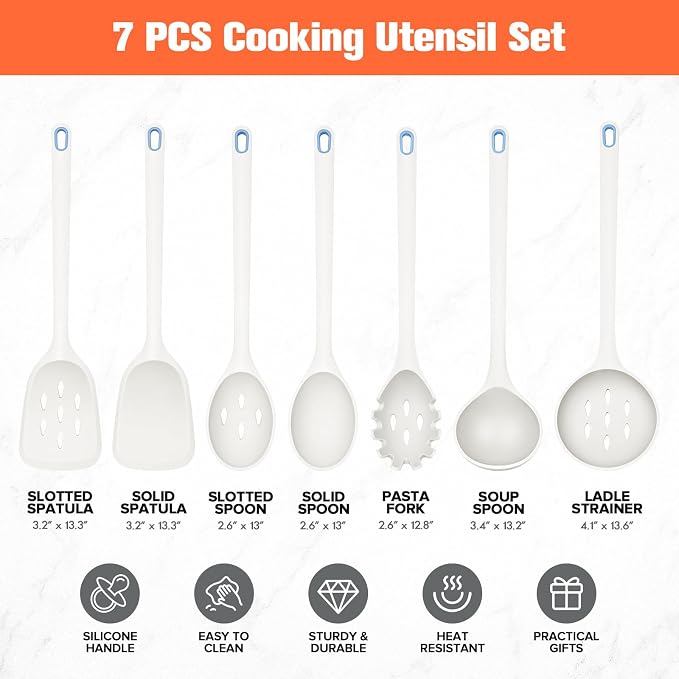 Large Silicone Utensils Set of 7 - Image 6