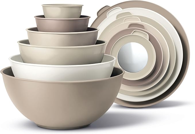 COOK WITH COLOR Mixing Bowls with TPR Lids by CookwithColor