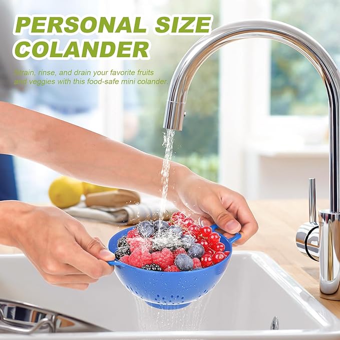 4 Pack Small Colander for Kitchen Mini Plastic Strainer Dish Safe for Veggies - Image 3