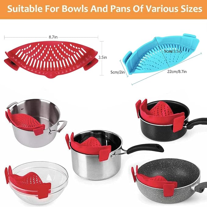2 Pcs Clip on Strainers, Pot Strainer - Image 3