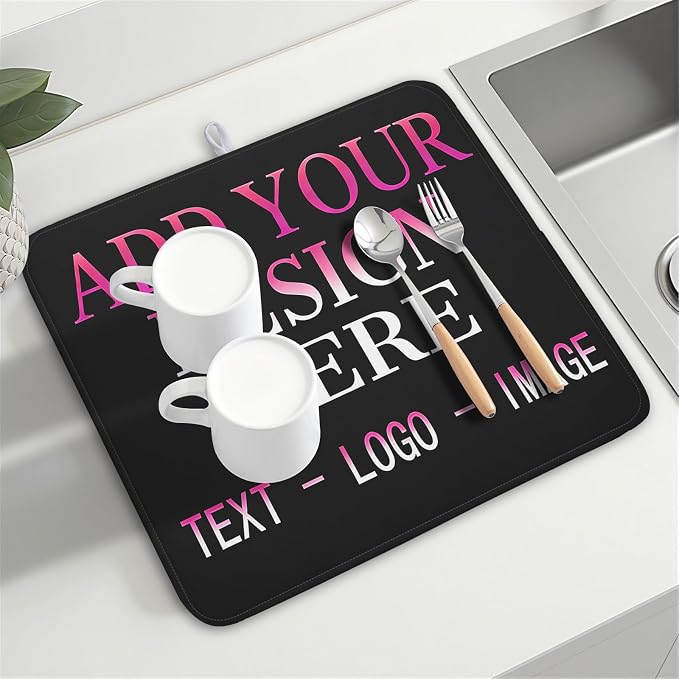 Custom Personalized Dish Drying Mat 16x18 Inch Customized Drying Mats - Image 8