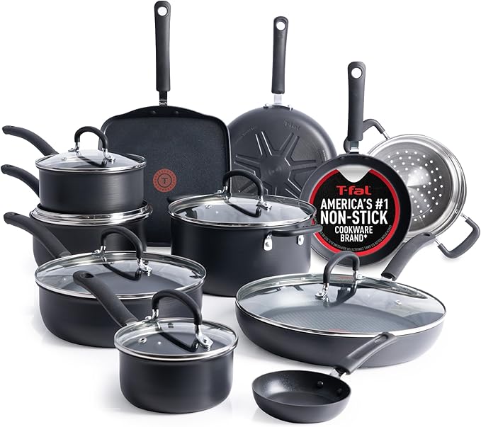T-Fal Ultimate Hard Anodized Nonstick Pots and Pans Set 17 Piece, Nonstick by T-falbrand