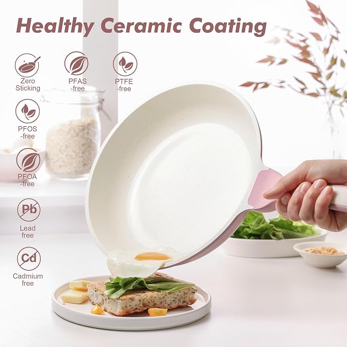 SENSARTE Nonstick Ceramic Frying Pan 12.5-Inch, Healthy Non Toxic Skillet - Image 2