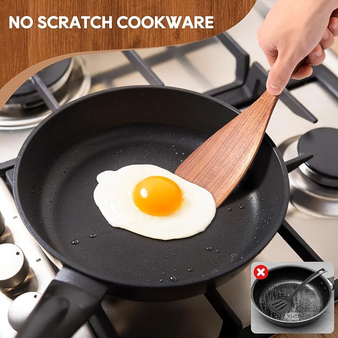Wooden Spoons for Cooking, Comfortable Grip, Heat Resistant Kitchen Utensils - Image 7