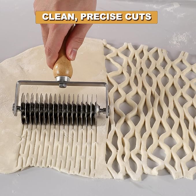 Lattice Pastry Cutter – Stainless Steel Roller Cutter - Image 3