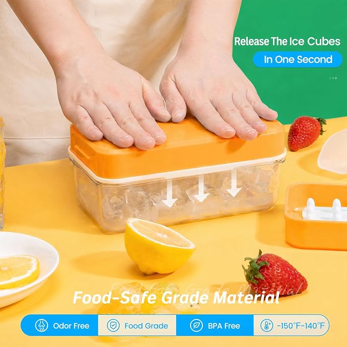 PHINOX Ice Cube Tray with Lid and Bin, Ice Trays - Image 2