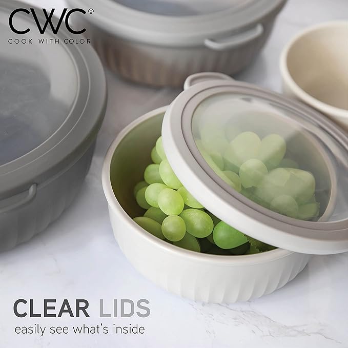COOK WITH COLOR Prep Bowls with Lids- Wide and Deep Nesting Plastic Small - Image 6