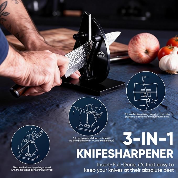 VN3 Professional Knife Sharpener | 3-Action Streamlined Sailboat Design - Image 3