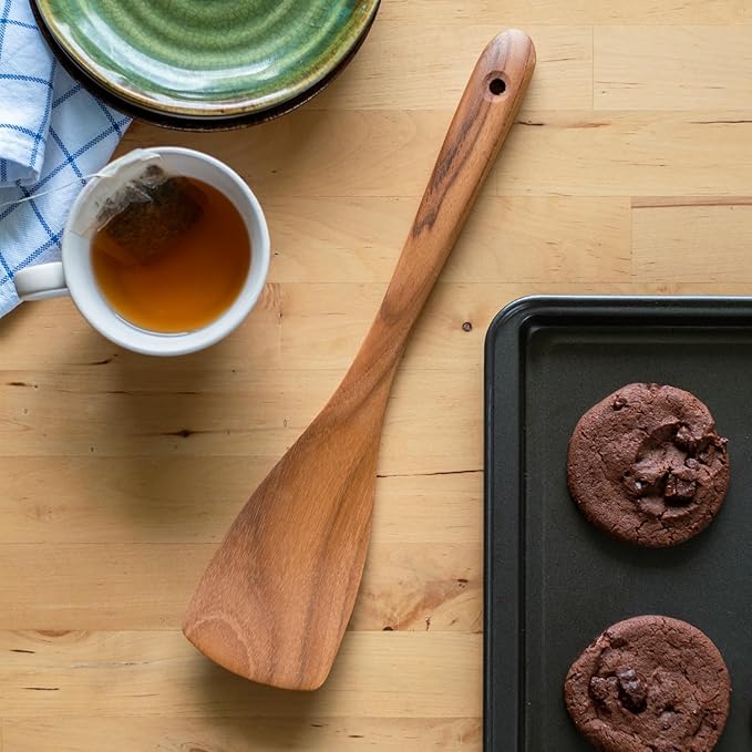 FAAY Teak Wooden Turner, Saute Paddle, Compact - Image 4