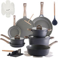 22Pcs Pots and Pans Set Non Stick Non-Toxic Ceramic Cookware Sets Nonstick by useluck