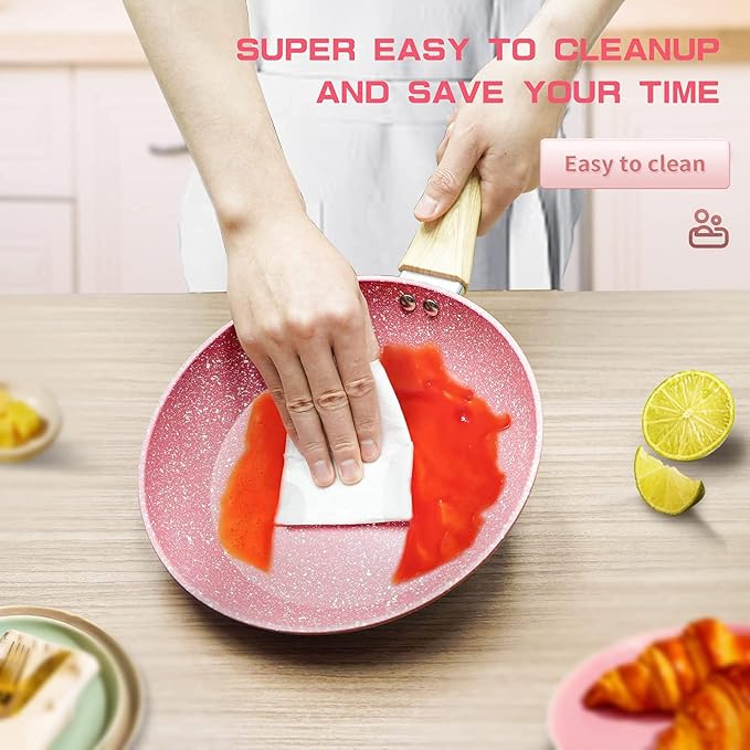 Frying Pan Nonstick Set, Non Stick Fry Pan Set PFOA-Free Omelet Pan, Toxin-Free - Image 5