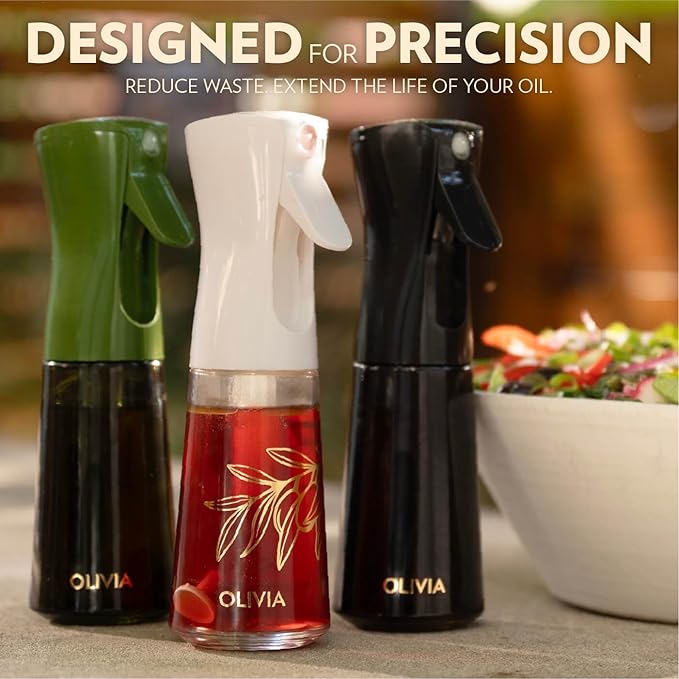 OLIVIA Oil Sprayer for Cooking, 200ml Glass Olive Oil Sprayer, Continuous - Image 8