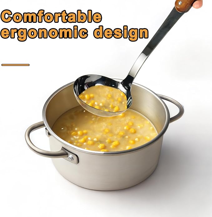FJNATINH Stainless Steel Wok Spatula and Ladle Tool, Mirror Polished Cooking - Image 7
