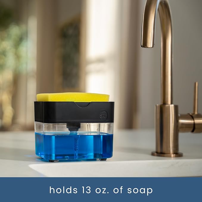 S&T INC. Dish Soap Dispenser and Sponge Holder - Image 5