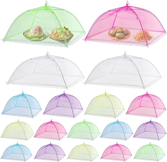 Tanlade 16 Pcs Mesh Food Cover Food Tent Set Reusable Collapsible Pop up Food by Tanlade