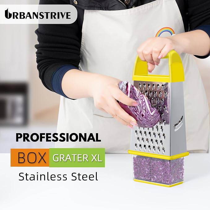 Urbanstrive Cheese Grater With Container, Professional Cheese Grater with Handle - Image 5