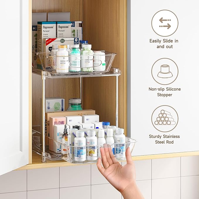 Sevenblue Under Sink Organizer, Bathroom Organizers and Storage, 2 Tier - Image 4