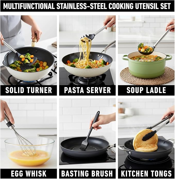 Silicone Kitchen Utensils Set 33 PCS Heat Resistant Food Grade Silicone - Image 7