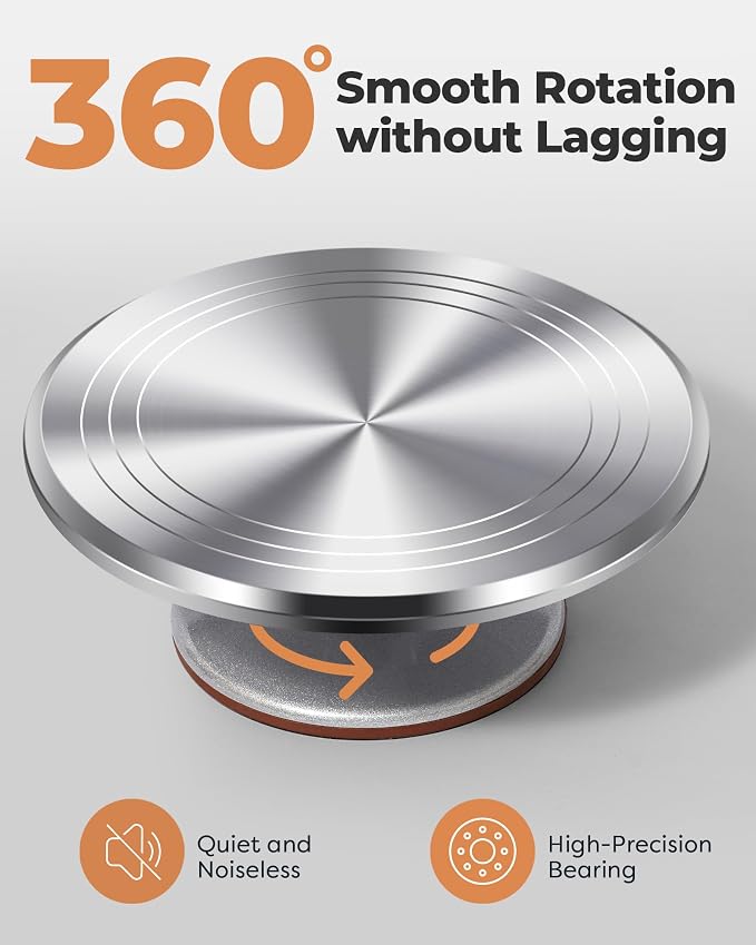 Kootek Aluminium Cake Turntable Set, Baking Tools - Image 3