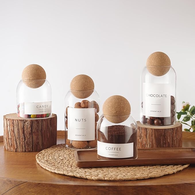 Coffee Sugar Tea Container Set, 3 Pack Glass Jars - Image 7