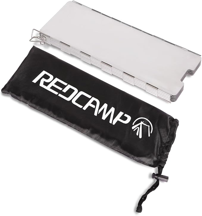 REDCAMP 2pcs Folding Outdoor Stove Windscreen, 10 Plates Aluminum Camping Stove - Image 7