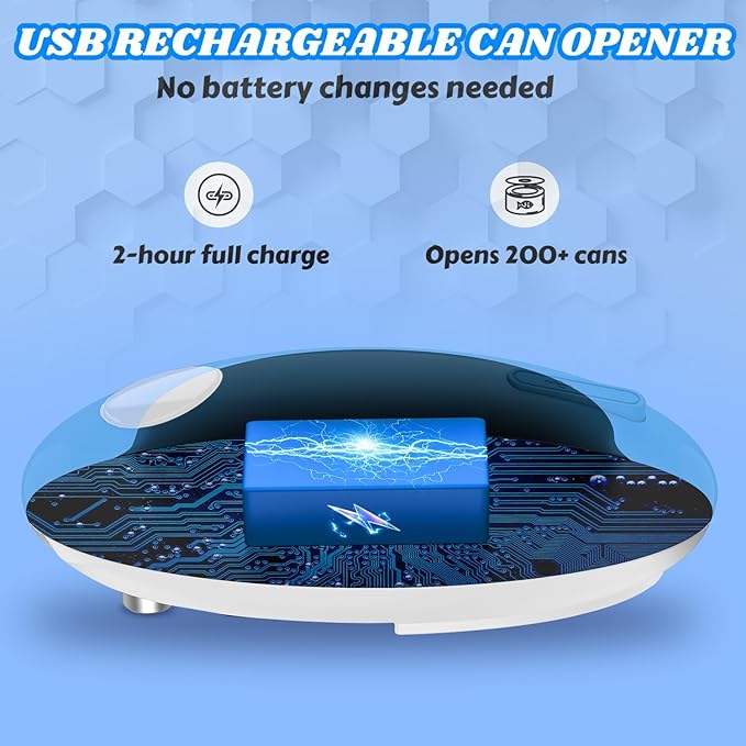 USB Rechargeable Electric Can Opener – Battery Operated, One Touch Automatic - Image 2