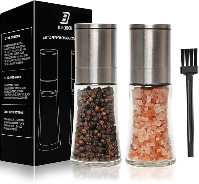 Salt and Pepper Grinder Set of 2 by Bunchtou