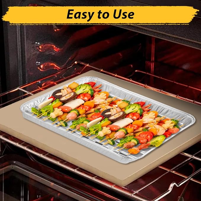 50 Pack Aluminum Pans Half Size 12.7 x 8 inch Disposable Cookie Sheets Baking - Image 5