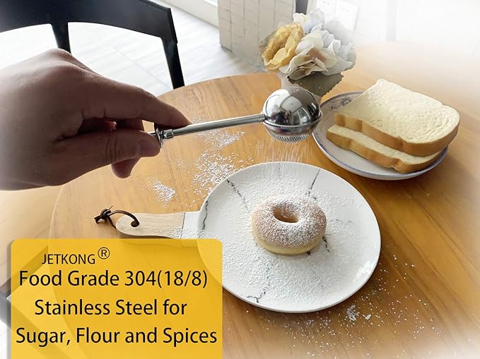 JETKONG Powdered Sugar Shaker Duster Flour Dispenser Shaker - Image 3