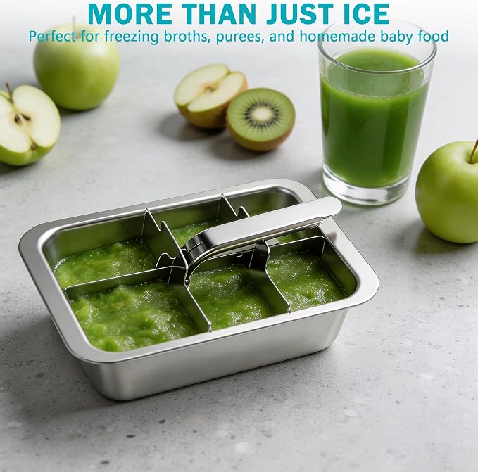 Stainless Steel Ice Cube Tray, Large Ice Cube Trays Mold - Image 7