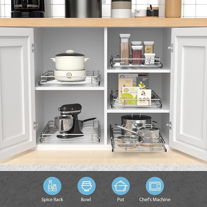 ZOINLIY Pull Out Cabinet Organizer, Versatile Slide Out Kitchen Organizers and - Image 2
