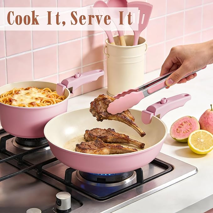 Umite Chef Pots and Pans Set Non Stick, RV Kitchen Cooking Set - Image 7