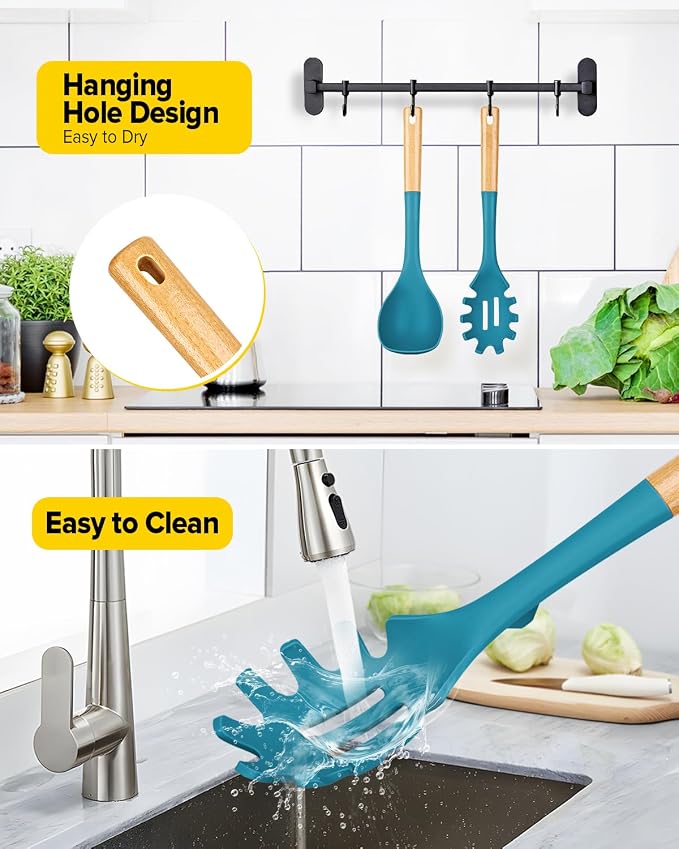 Silicone Soup Ladle and Spaghetti Spoon Set - Image 6