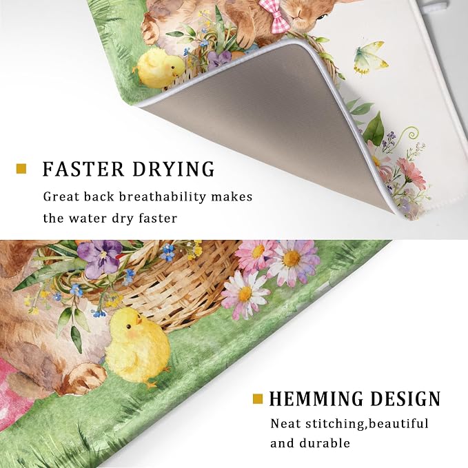 Easter Rabbit Eggs Dish Drying Mat - Image 3