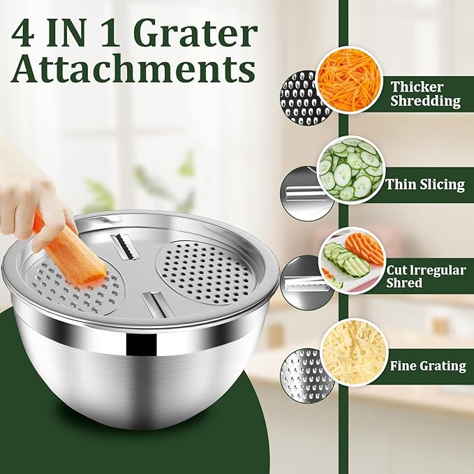 Mixing Bowls with Lids Set, Nesting Storage Bowls - Image 5