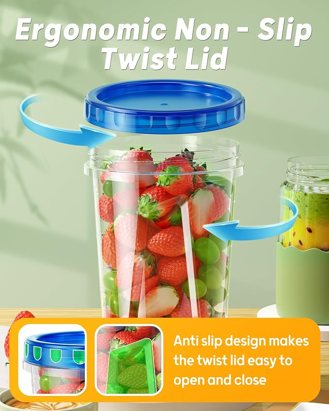 BiuLeon 12 Pack-34 oz Freezer Storage Containers, Plastic Food Storage - Image 3
