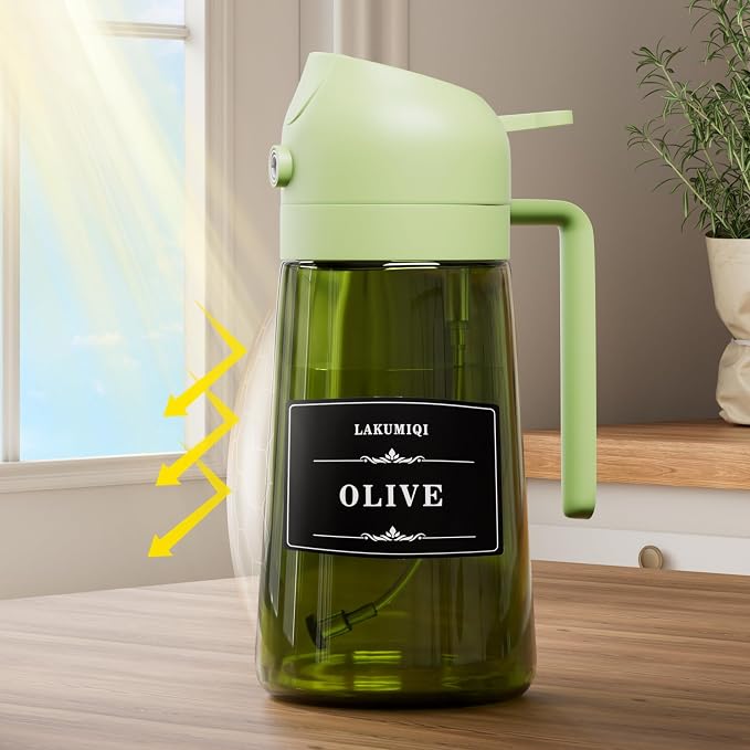 LAKUMIQI 2 in 1 Oil Sprayer for Cooking, 16oz Olive Oil Dispenser Bottle for - Image 3