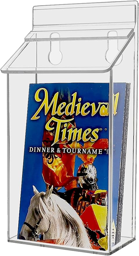 Outdoor Brochure Box with Lid Clear Acrylic Wall Mount Outside Bin Holds 4" x - Image 5