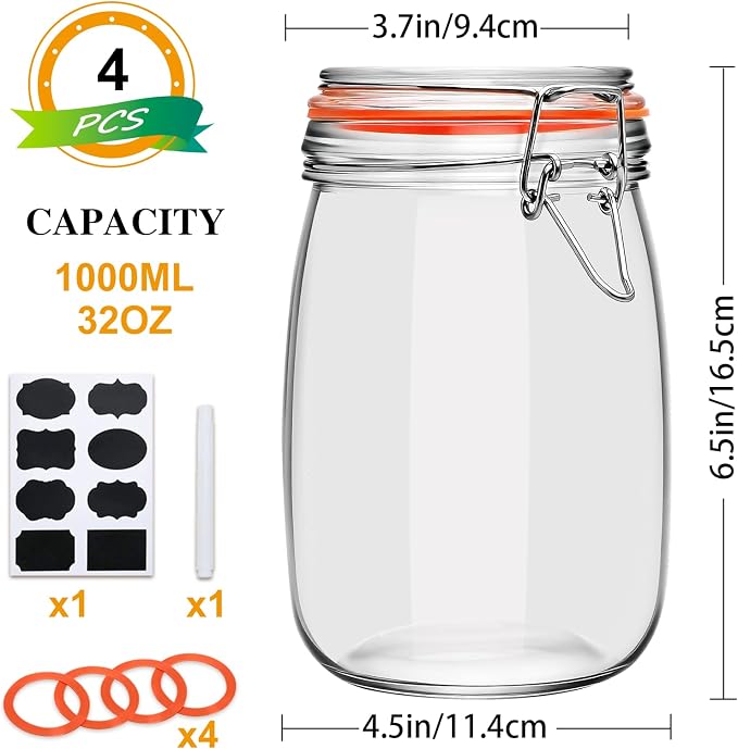 32 oz Wide Mouth Mason Jars - Image 2