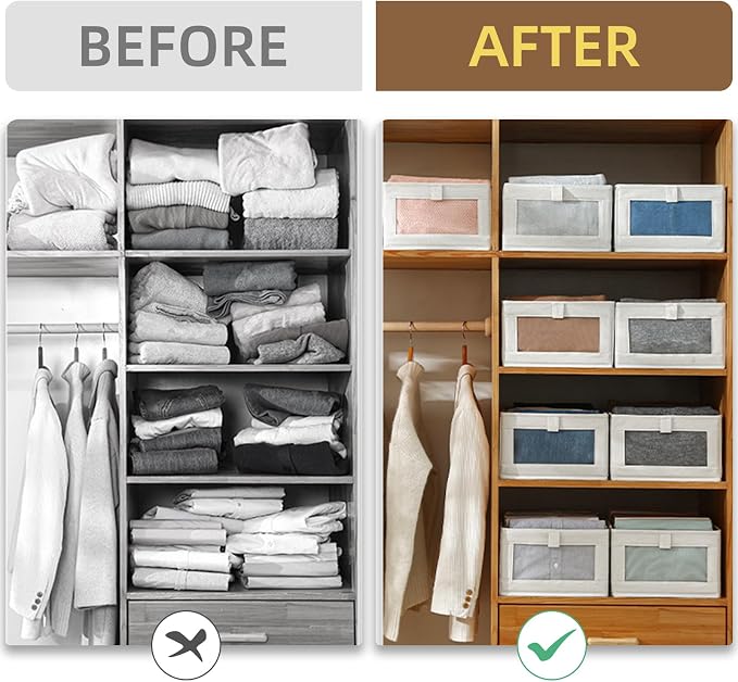 Linen Closet Organizers And Storage, 10 Pack Closet Storage Bins Linen Closet - Image 3
