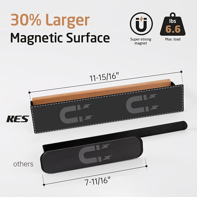 KES Magnetic Paper Towel Holder, Wood & Metal Paper Towel Roll Holder - Image 3