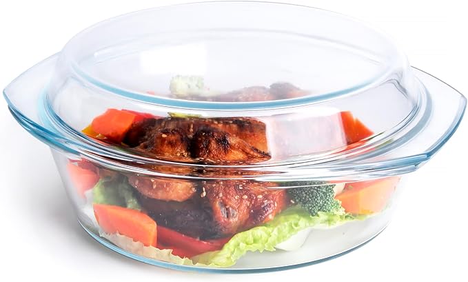 Round Tempered Glass Casserole Dish - Image 3