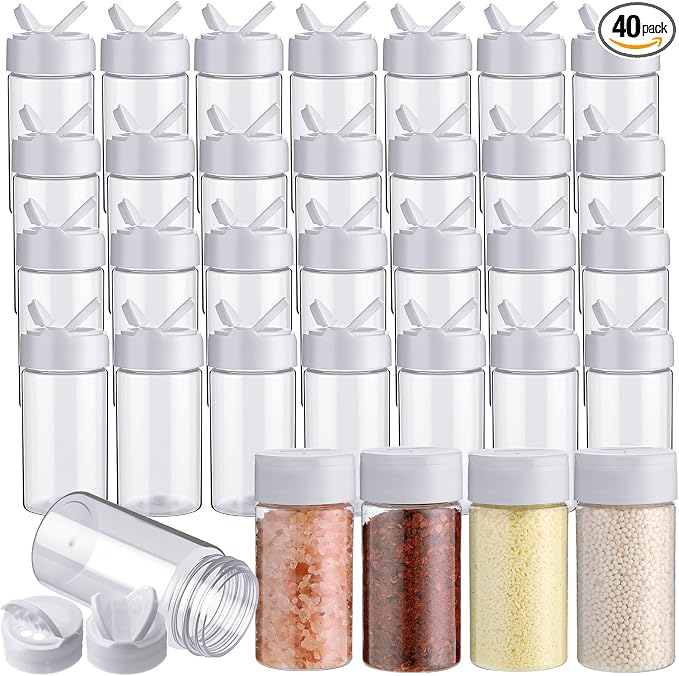 Mimorou 40 Pack Plastic Spice Jar by Mimorou