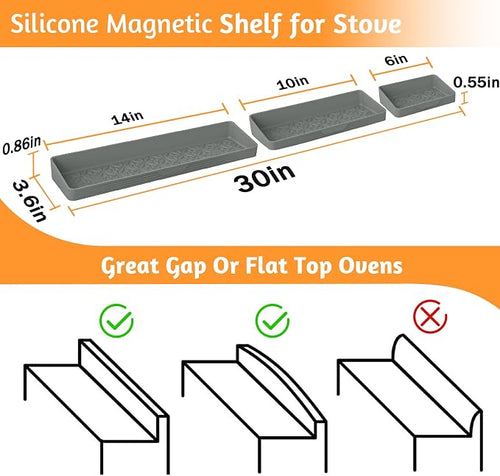 30"/24"/20" Silicone Stove Top Magnetic Shelf - Image 2