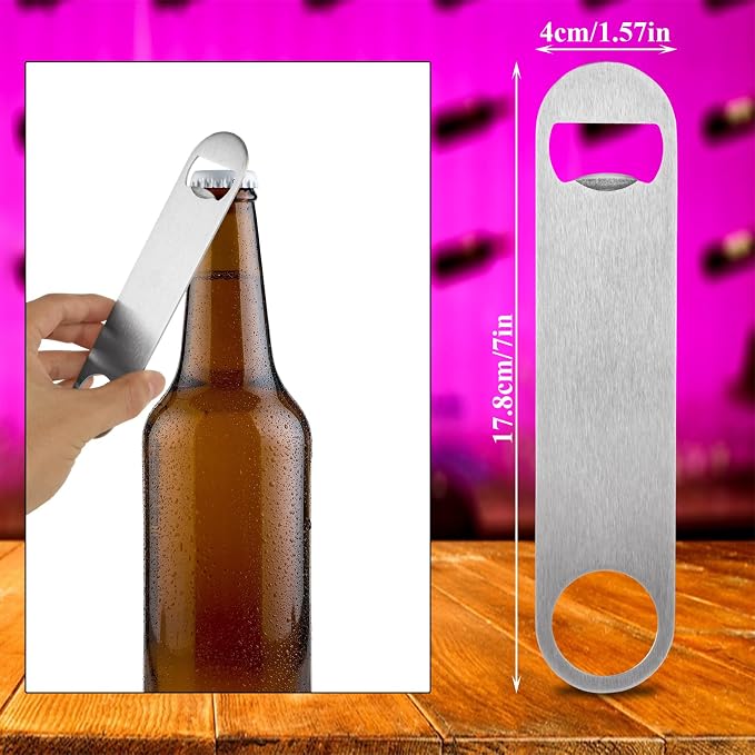 QTLCOHD 20 Pack 7 Inch Flat Bottle Opener, Stainless Steel Bottle Openers Bulk - Image 2