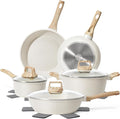 SODAY 12 Pcs Pots and Pans Set Non Stick, Cookware Sets White Granite Induction by SODAY